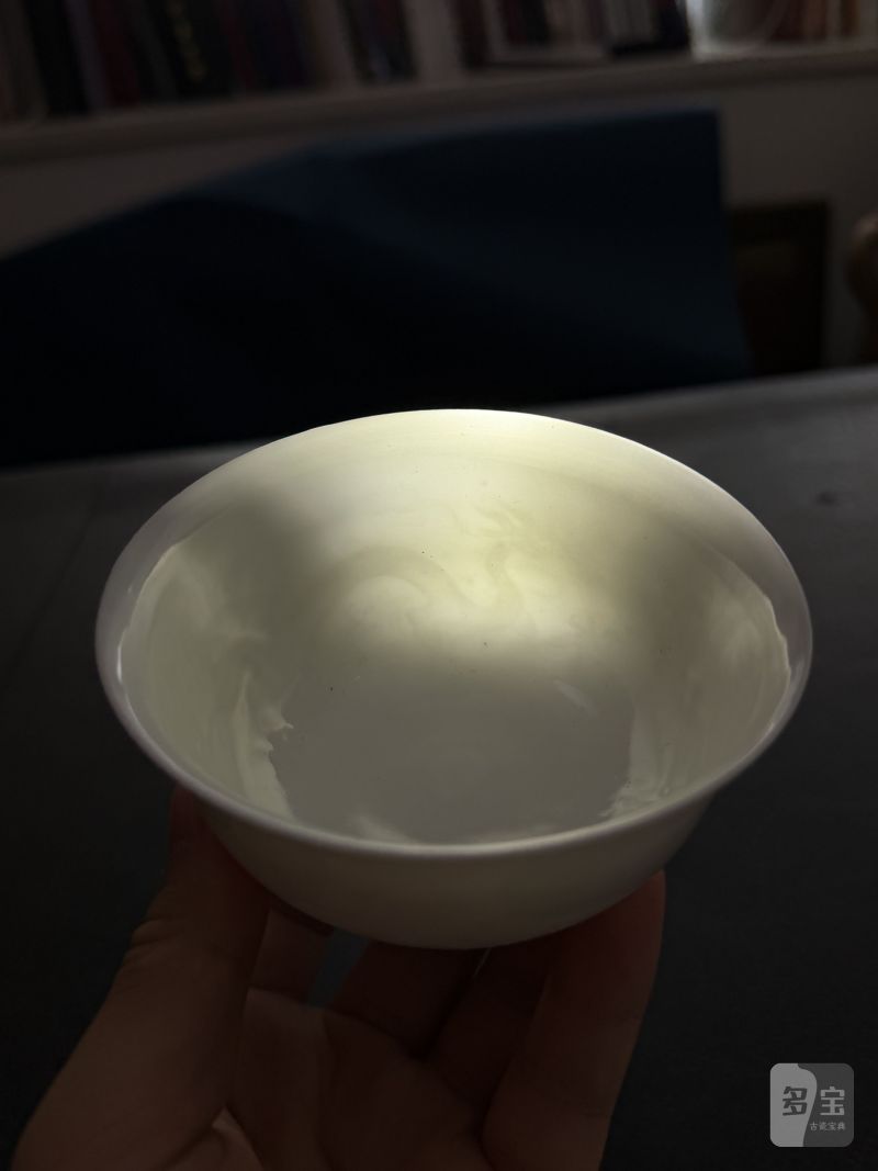 明永乐 甜白釉模印龙纹茶盅 - 图17